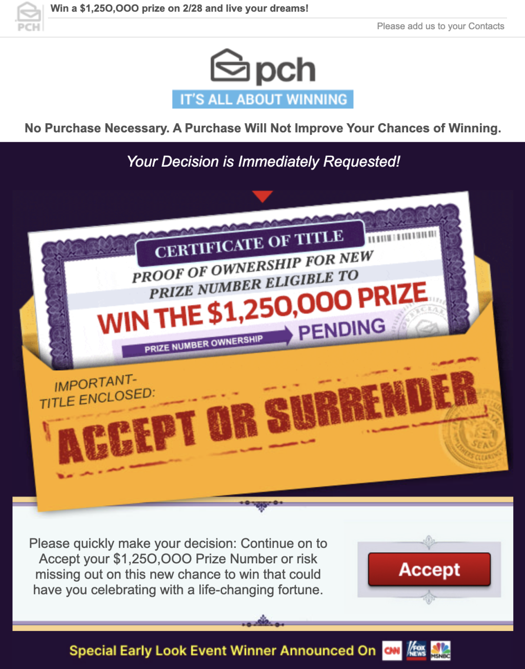 PCH Sweepstakes