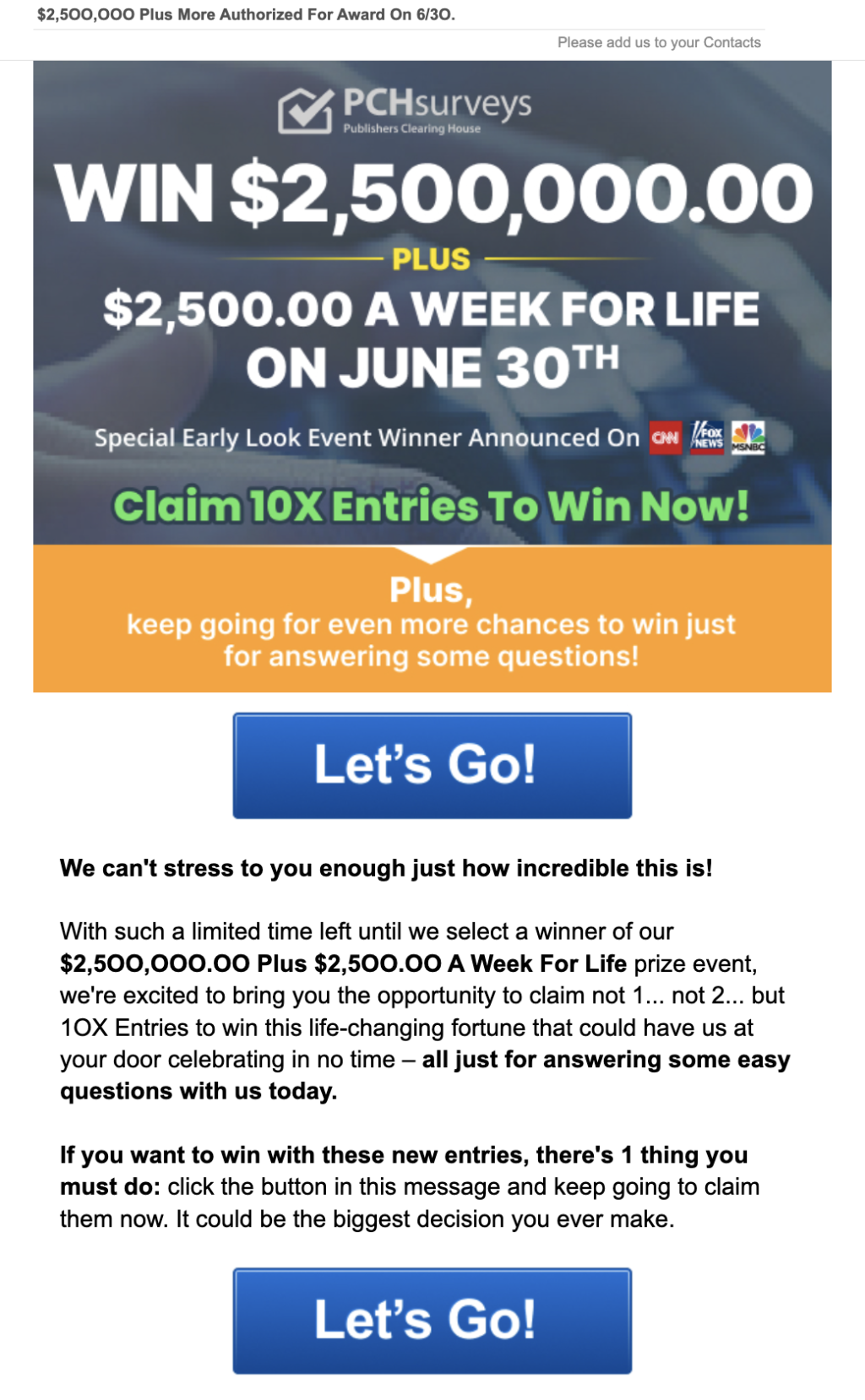 PCH Sweepstakes