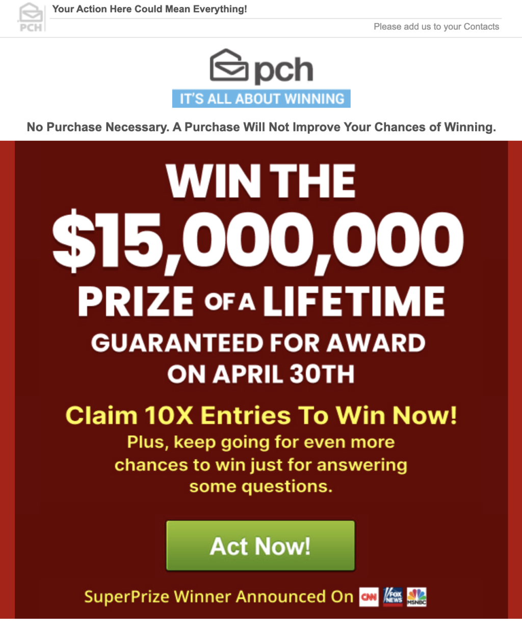 PCH Sweepstakes