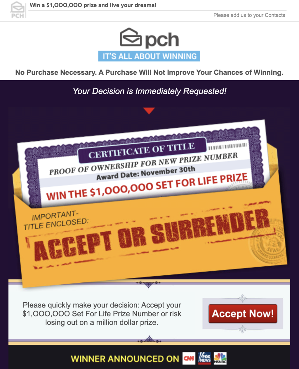 PCH Sweepstakes